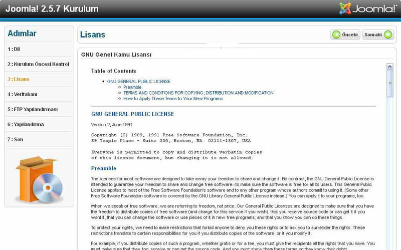 Orjinali Joomla 2.5 Kurulumu