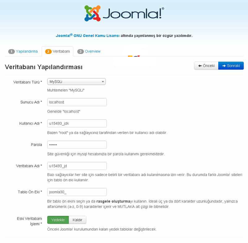 Joomla 3.0 Kurulumu